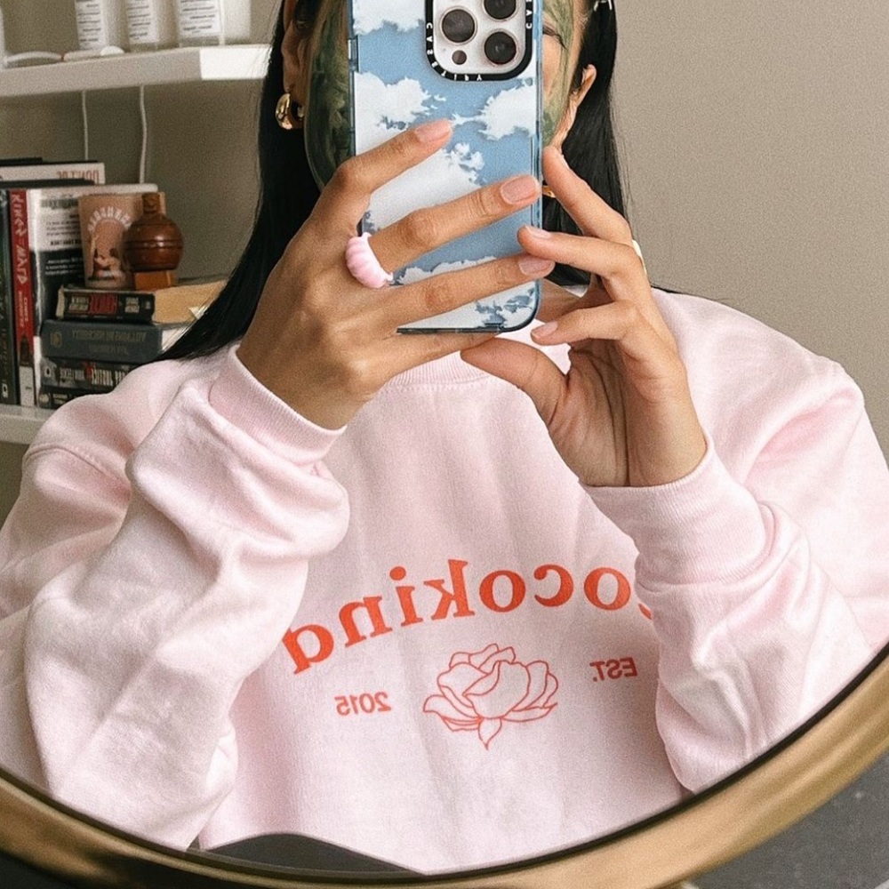 NEW Cocokind pink fleece sweater M